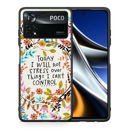 Θήκη Xiaomi Poco X4 Pro 5G Stress Over από τη Smartfits με σχέδιο στο πίσω μέρος και μαύρο περίβλημα | Xiaomi Poco X4 Pro 5G Stress Over case with colorful back and black bezels