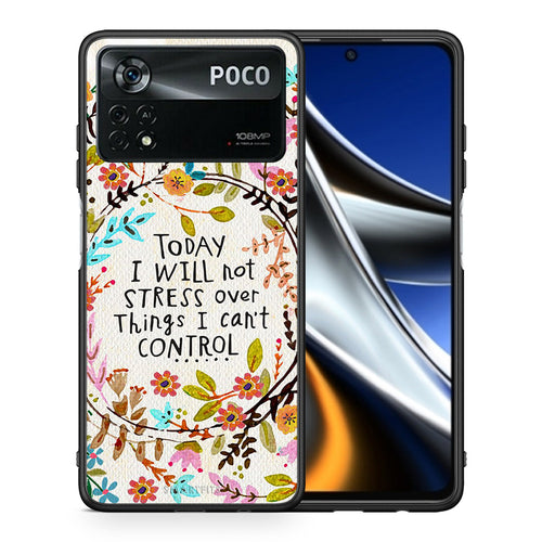 Θήκη Xiaomi Poco X4 Pro 5G Stress Over από τη Smartfits με σχέδιο στο πίσω μέρος και μαύρο περίβλημα | Xiaomi Poco X4 Pro 5G Stress Over case with colorful back and black bezels