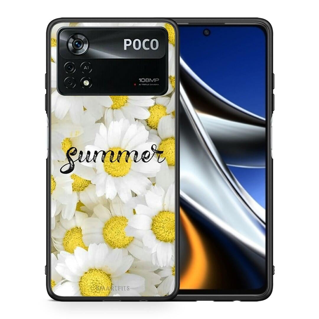 Θήκη Xiaomi Poco X4 Pro 5G Summer Daisies από τη Smartfits με σχέδιο στο πίσω μέρος και μαύρο περίβλημα | Xiaomi Poco X4 Pro 5G Summer Daisies case with colorful back and black bezels
