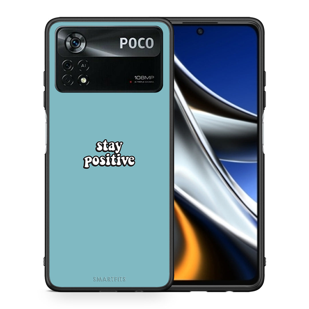 Θήκη Xiaomi Poco X4 Pro 5G Positive Text από τη Smartfits με σχέδιο στο πίσω μέρος και μαύρο περίβλημα | Xiaomi Poco X4 Pro 5G Positive Text case with colorful back and black bezels