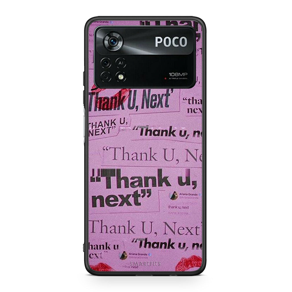 Xiaomi Poco X4 Pro 5G Thank You Next Θήκη Αγίου Βαλεντίνου από τη Smartfits με σχέδιο στο πίσω μέρος και μαύρο περίβλημα | Smartphone case with colorful back and black bezels by Smartfits