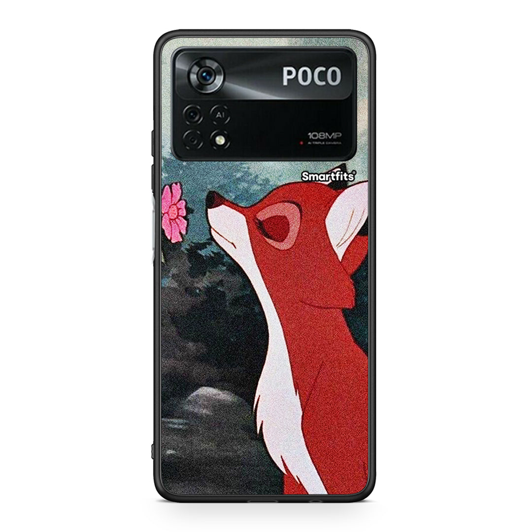 Xiaomi Poco X4 Pro 5G Tod And Vixey Love 2 θήκη από τη Smartfits με σχέδιο στο πίσω μέρος και μαύρο περίβλημα | Smartphone case with colorful back and black bezels by Smartfits