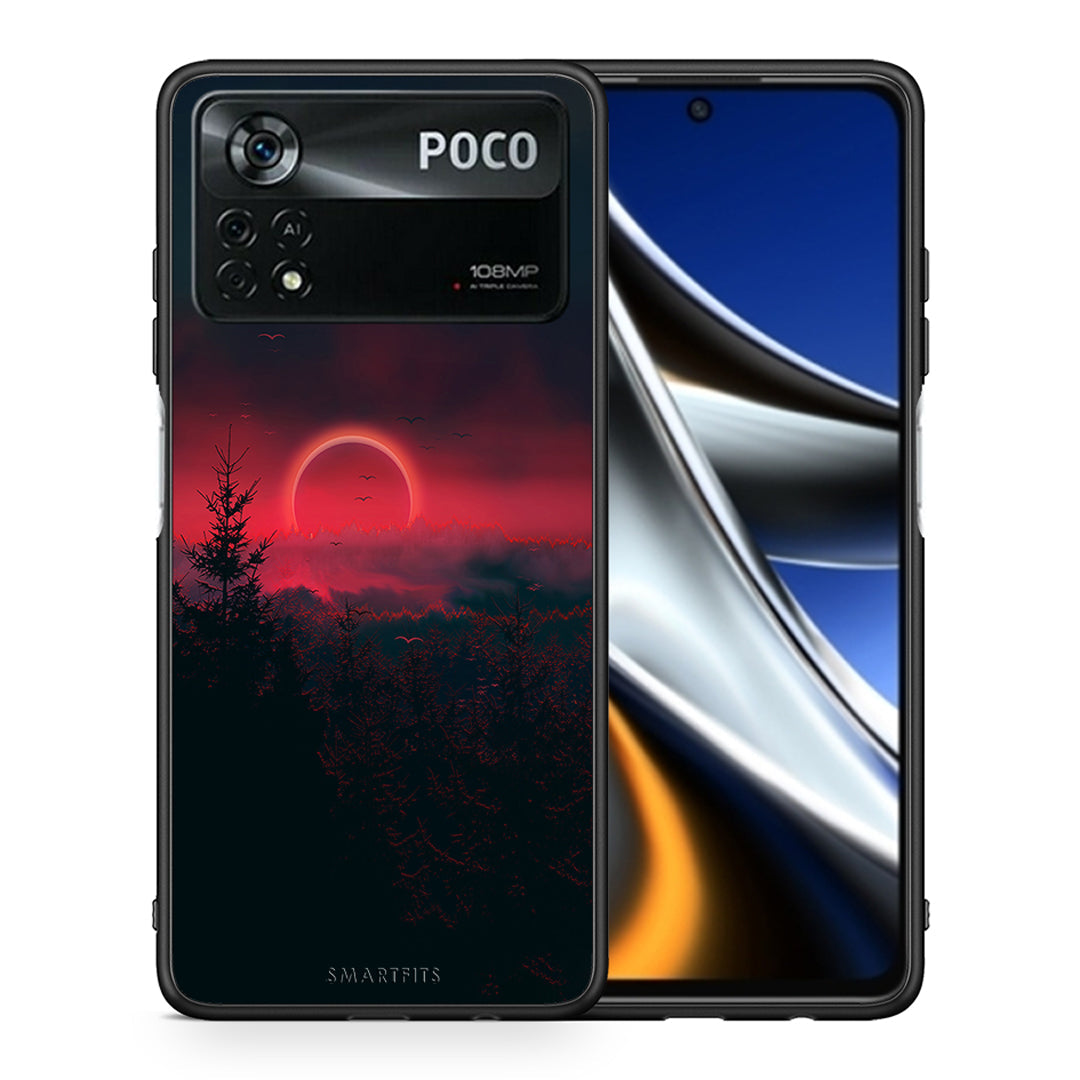 Θήκη Xiaomi Poco X4 Pro 5G Sunset Tropic από τη Smartfits με σχέδιο στο πίσω μέρος και μαύρο περίβλημα | Xiaomi Poco X4 Pro 5G Sunset Tropic case with colorful back and black bezels