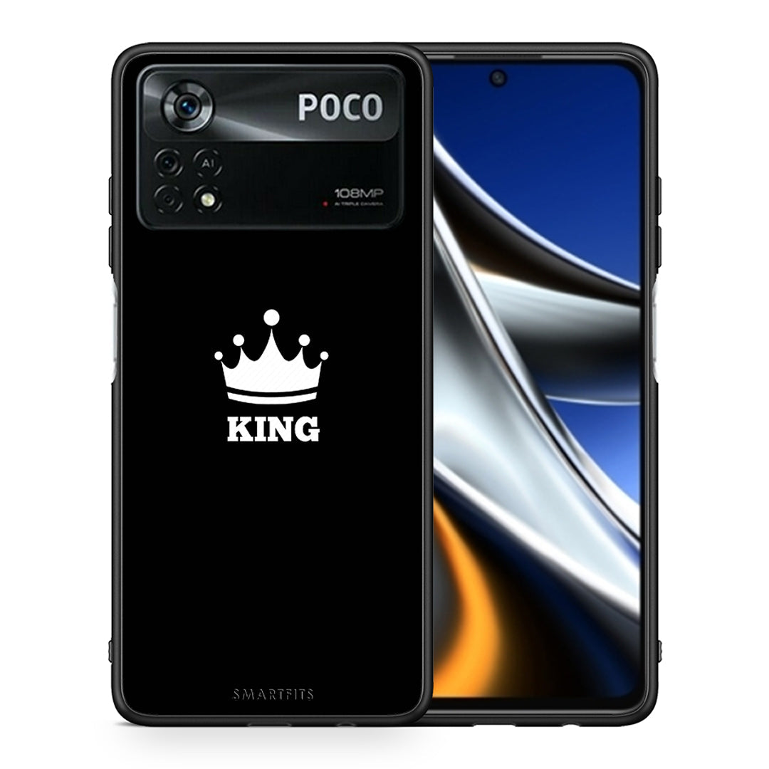 Θήκη Xiaomi Poco X4 Pro 5G King Valentine από τη Smartfits με σχέδιο στο πίσω μέρος και μαύρο περίβλημα | Xiaomi Poco X4 Pro 5G King Valentine case with colorful back and black bezels