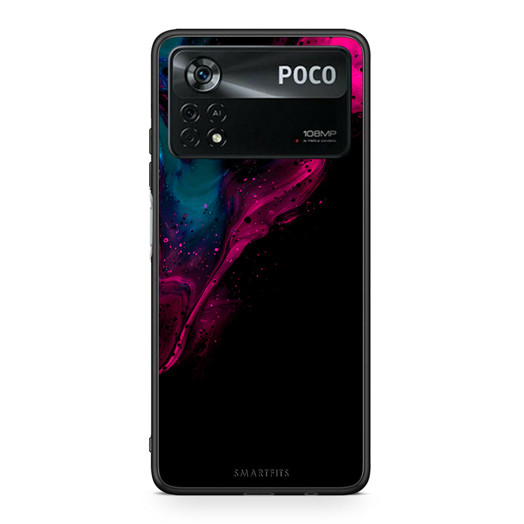 4 - Xiaomi Poco X4 Pro 5G Pink Black Watercolor case, cover, bumper