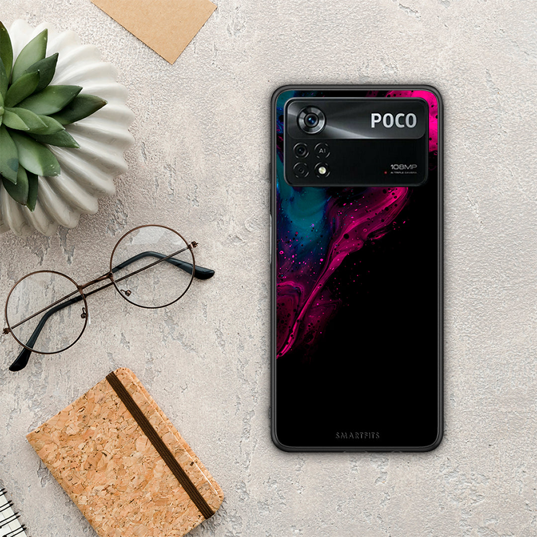 Watercolor Pink Black - Xiaomi Poco X4 Pro 5G θήκη