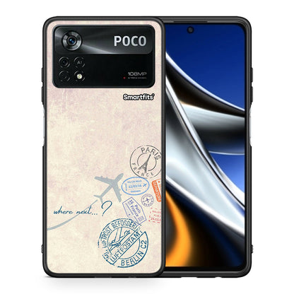 Θήκη Xiaomi Poco X4 Pro 5G Where Next από τη Smartfits με σχέδιο στο πίσω μέρος και μαύρο περίβλημα | Xiaomi Poco X4 Pro 5G Where Next case with colorful back and black bezels