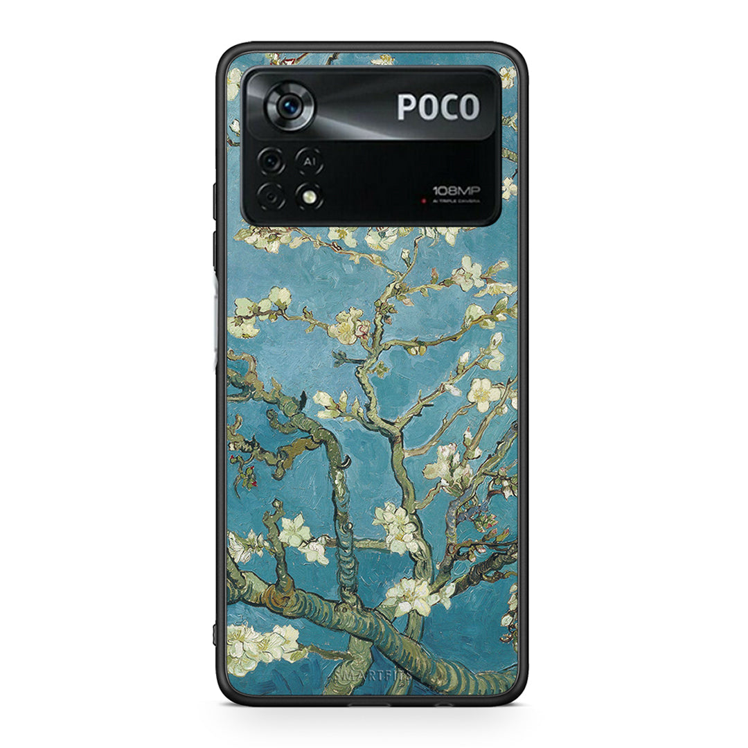 Xiaomi Poco X4 Pro 5G White Blossoms θήκη από τη Smartfits με σχέδιο στο πίσω μέρος και μαύρο περίβλημα | Smartphone case with colorful back and black bezels by Smartfits