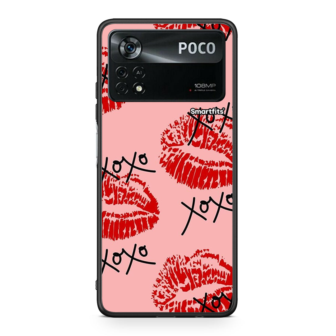 Xiaomi Poco X4 Pro 5G XOXO Lips θήκη από τη Smartfits με σχέδιο στο πίσω μέρος και μαύρο περίβλημα | Smartphone case with colorful back and black bezels by Smartfits