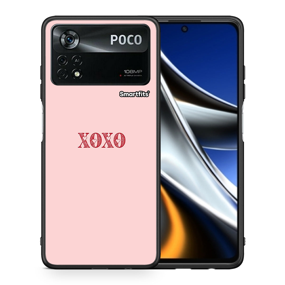 Θήκη Xiaomi Poco X4 Pro 5G XOXO Love από τη Smartfits με σχέδιο στο πίσω μέρος και μαύρο περίβλημα | Xiaomi Poco X4 Pro 5G XOXO Love case with colorful back and black bezels