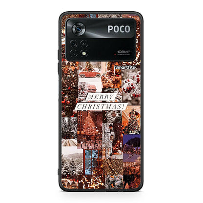 Xiaomi Poco X4 Pro 5G Xmas Collage θήκη από τη Smartfits με σχέδιο στο πίσω μέρος και μαύρο περίβλημα | Smartphone case with colorful back and black bezels by Smartfits