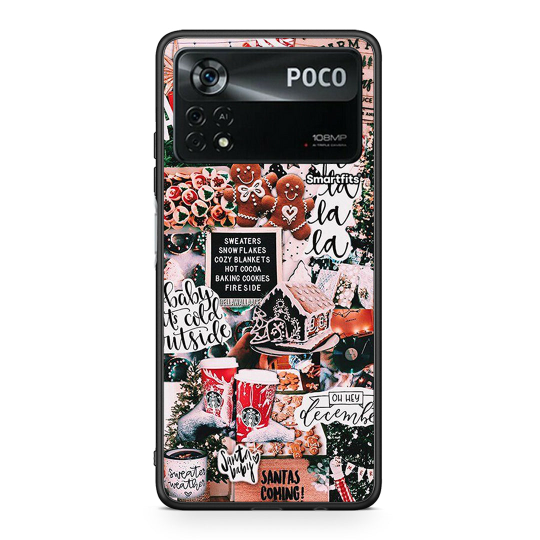 Xiaomi Poco X4 Pro 5G Xmas Habbits θήκη από τη Smartfits με σχέδιο στο πίσω μέρος και μαύρο περίβλημα | Smartphone case with colorful back and black bezels by Smartfits