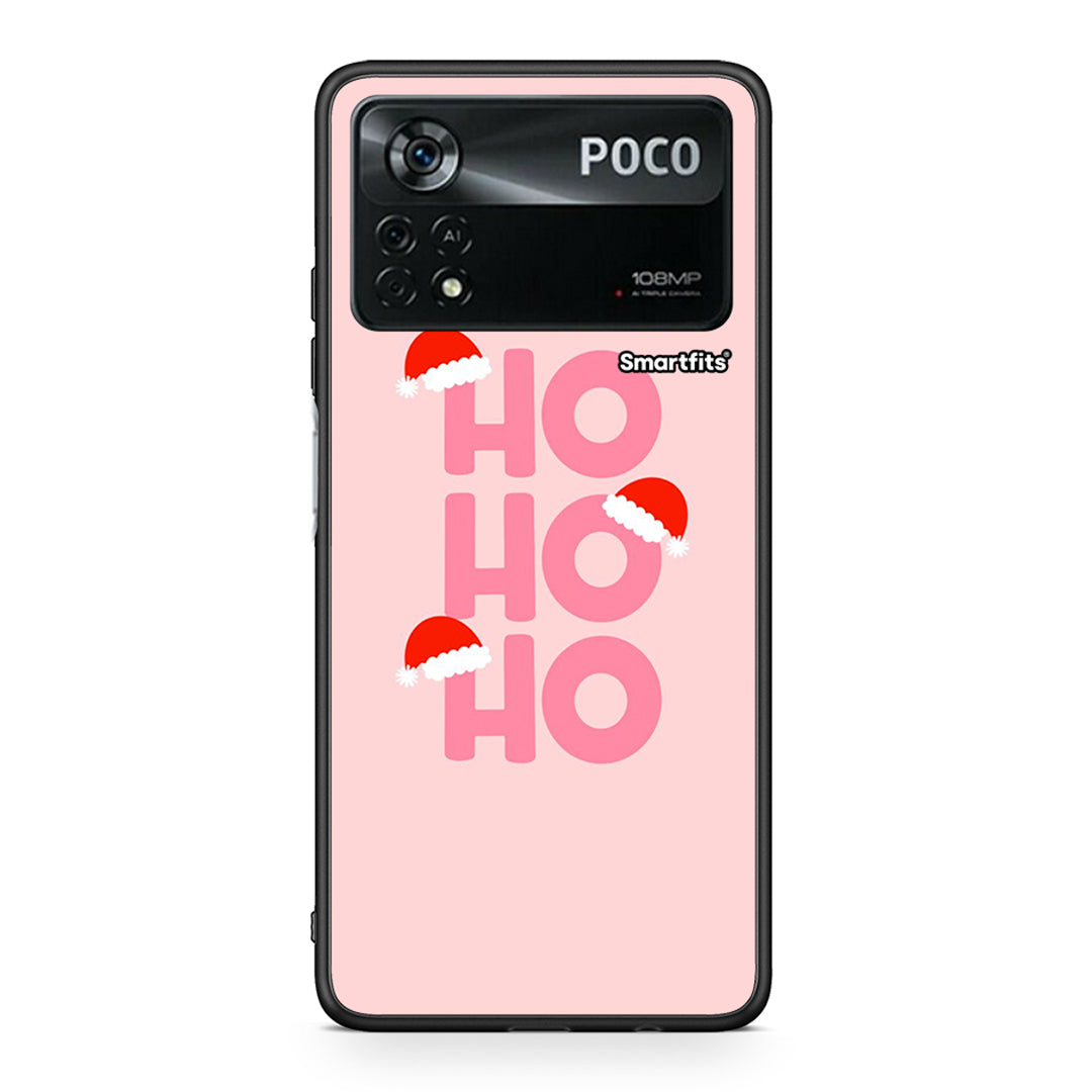 Xiaomi Poco X4 Pro 5G Xmas Ho Ho Ho θήκη από τη Smartfits με σχέδιο στο πίσω μέρος και μαύρο περίβλημα | Smartphone case with colorful back and black bezels by Smartfits