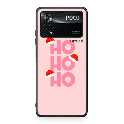 Xiaomi Poco X4 Pro 5G Xmas Ho Ho Ho θήκη από τη Smartfits με σχέδιο στο πίσω μέρος και μαύρο περίβλημα | Smartphone case with colorful back and black bezels by Smartfits