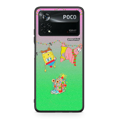 Xiaomi Poco X4 Pro 5G Xmas Lights θήκη από τη Smartfits με σχέδιο στο πίσω μέρος και μαύρο περίβλημα | Smartphone case with colorful back and black bezels by Smartfits