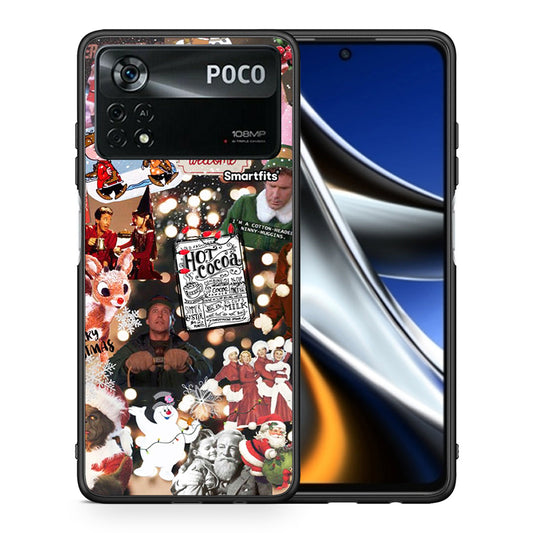 Θήκη Xiaomi Poco X4 Pro 5G Xmas Movies από τη Smartfits με σχέδιο στο πίσω μέρος και μαύρο περίβλημα | Xiaomi Poco X4 Pro 5G Xmas Movies case with colorful back and black bezels