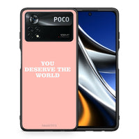 Thumbnail for Θήκη Αγίου Βαλεντίνου Xiaomi Poco X4 Pro 5G You Deserve The World από τη Smartfits με σχέδιο στο πίσω μέρος και μαύρο περίβλημα | Xiaomi Poco X4 Pro 5G You Deserve The World case with colorful back and black bezels