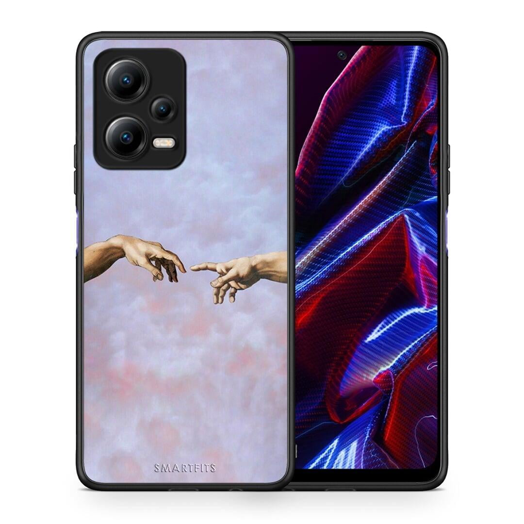 Θήκη Xiaomi Poco X5 5G Dual Adam Hand από τη Smartfits με σχέδιο στο πίσω μέρος και μαύρο περίβλημα | Xiaomi Poco X5 5G Dual Adam Hand Case with Colorful Back and Black Bezels