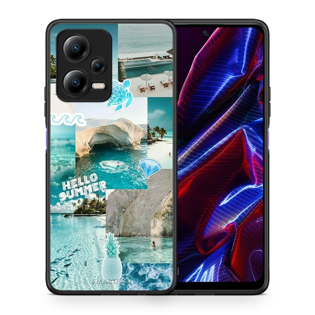 Θήκη Xiaomi Poco X5 5G Dual Aesthetic Summer από τη Smartfits με σχέδιο στο πίσω μέρος και μαύρο περίβλημα | Xiaomi Poco X5 5G Dual Aesthetic Summer Case with Colorful Back and Black Bezels