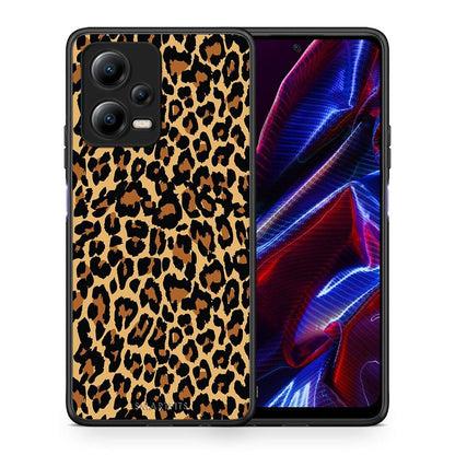 Θήκη Xiaomi Poco X5 5G Dual Animal Leopard από τη Smartfits με σχέδιο στο πίσω μέρος και μαύρο περίβλημα | Xiaomi Poco X5 5G Dual Animal Leopard Case with Colorful Back and Black Bezels
