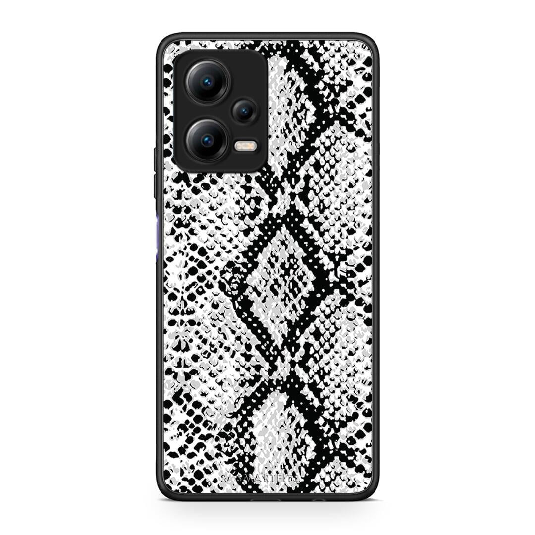 Θήκη Xiaomi Poco X5 5G Dual Animal White Snake από τη Smartfits με σχέδιο στο πίσω μέρος και μαύρο περίβλημα | Xiaomi Poco X5 5G Dual Animal White Snake Case with Colorful Back and Black Bezels