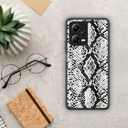 Θήκη Xiaomi Poco X5 5G Dual Animal White Snake από τη Smartfits με σχέδιο στο πίσω μέρος και μαύρο περίβλημα | Xiaomi Poco X5 5G Dual Animal White Snake Case with Colorful Back and Black Bezels