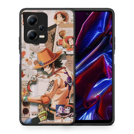 Θήκη Xiaomi Poco X5 5G Dual Anime Collage από τη Smartfits με σχέδιο στο πίσω μέρος και μαύρο περίβλημα | Xiaomi Poco X5 5G Dual Anime Collage Case with Colorful Back and Black Bezels