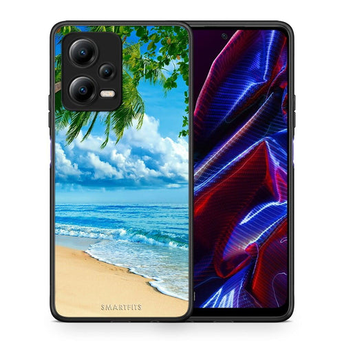 Θήκη Xiaomi Poco X5 5G Dual Beautiful Beach από τη Smartfits με σχέδιο στο πίσω μέρος και μαύρο περίβλημα | Xiaomi Poco X5 5G Dual Beautiful Beach Case with Colorful Back and Black Bezels