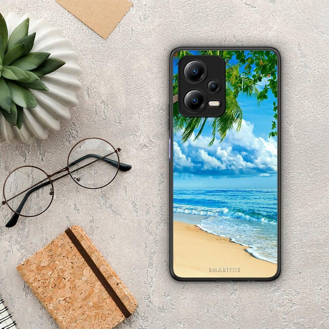 Θήκη Xiaomi Poco X5 5G Dual Beautiful Beach από τη Smartfits με σχέδιο στο πίσω μέρος και μαύρο περίβλημα | Xiaomi Poco X5 5G Dual Beautiful Beach Case with Colorful Back and Black Bezels