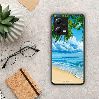 Θήκη Xiaomi Poco X5 5G Dual Beautiful Beach από τη Smartfits με σχέδιο στο πίσω μέρος και μαύρο περίβλημα | Xiaomi Poco X5 5G Dual Beautiful Beach Case with Colorful Back and Black Bezels