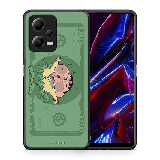 Θήκη Xiaomi Poco X5 5G Dual Big Money από τη Smartfits με σχέδιο στο πίσω μέρος και μαύρο περίβλημα | Xiaomi Poco X5 5G Dual Big Money Case with Colorful Back and Black Bezels