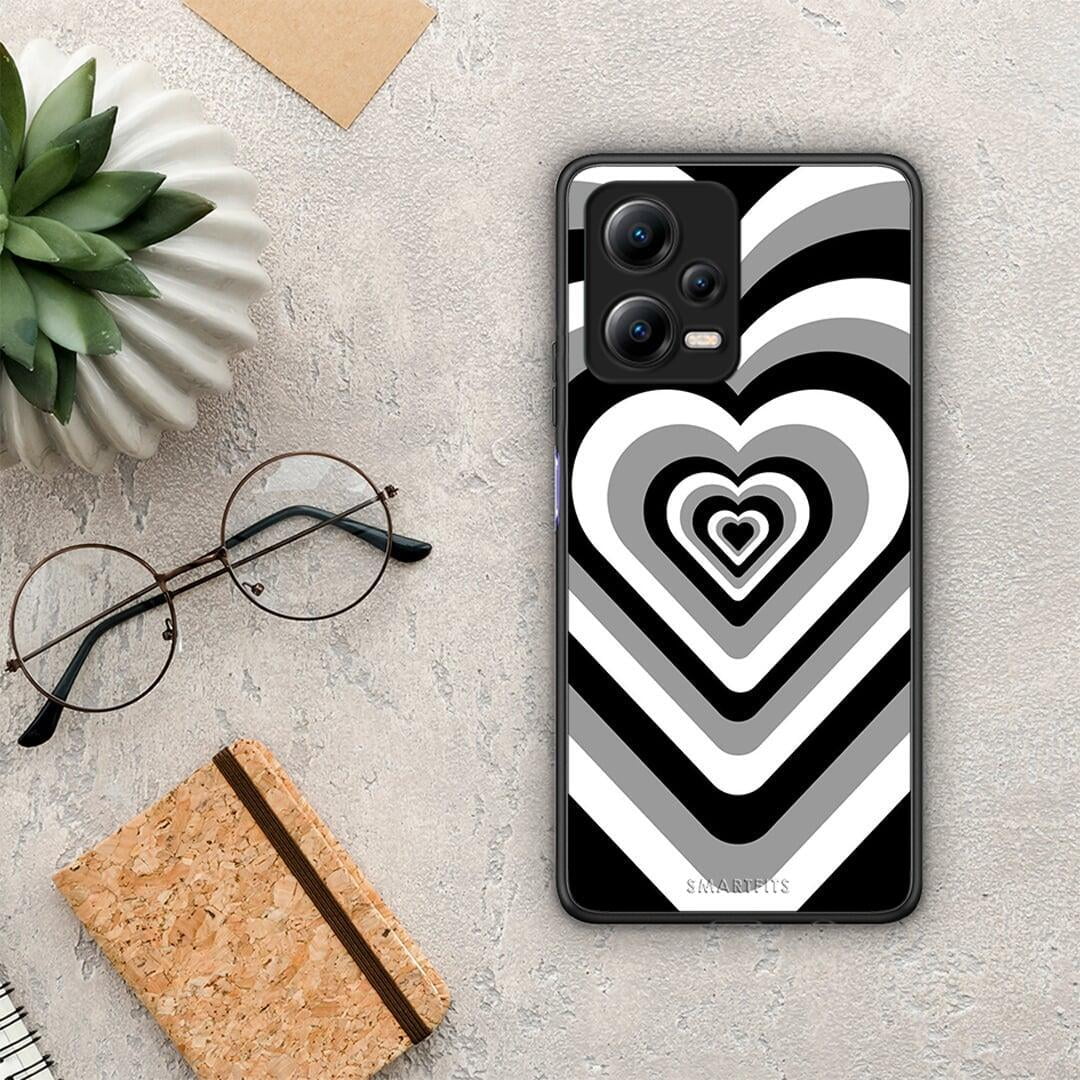 Θήκη Xiaomi Poco X5 5G Dual Black Hearts από τη Smartfits με σχέδιο στο πίσω μέρος και μαύρο περίβλημα | Xiaomi Poco X5 5G Dual Black Hearts Case with Colorful Back and Black Bezels