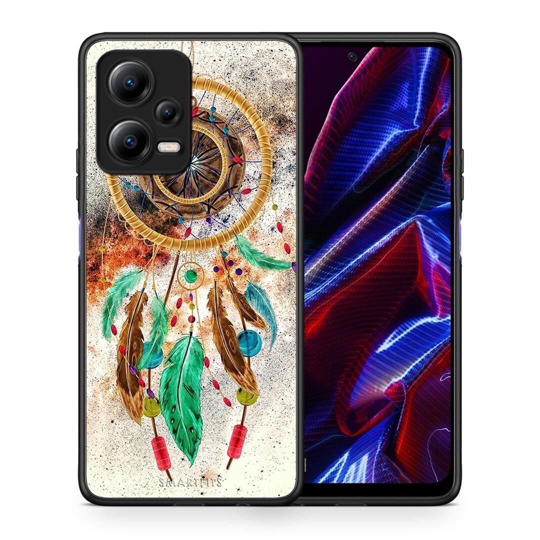 Θήκη Xiaomi Poco X5 5G Dual Boho DreamCatcher από τη Smartfits με σχέδιο στο πίσω μέρος και μαύρο περίβλημα | Xiaomi Poco X5 5G Dual Boho DreamCatcher Case with Colorful Back and Black Bezels