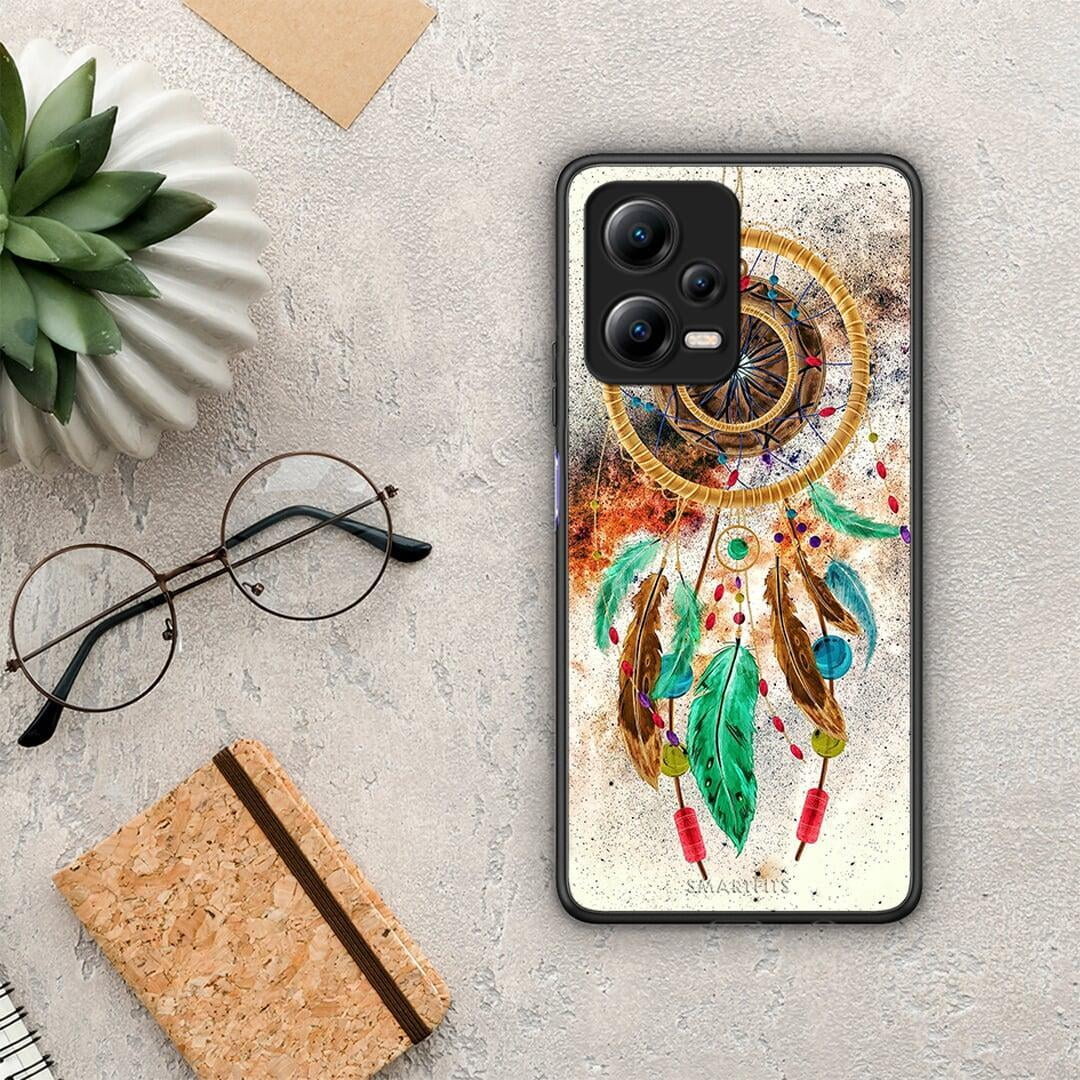 Θήκη Xiaomi Poco X5 5G Dual Boho DreamCatcher από τη Smartfits με σχέδιο στο πίσω μέρος και μαύρο περίβλημα | Xiaomi Poco X5 5G Dual Boho DreamCatcher Case with Colorful Back and Black Bezels