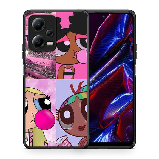 Θήκη Xiaomi Poco X5 5G Dual Bubble Girls από τη Smartfits με σχέδιο στο πίσω μέρος και μαύρο περίβλημα | Xiaomi Poco X5 5G Dual Bubble Girls Case with Colorful Back and Black Bezels