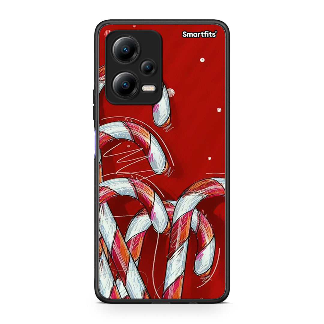 Θήκη Xiaomi Poco X5 5G Dual Candy Cane από τη Smartfits με σχέδιο στο πίσω μέρος και μαύρο περίβλημα | Xiaomi Poco X5 5G Dual Candy Cane Case with Colorful Back and Black Bezels