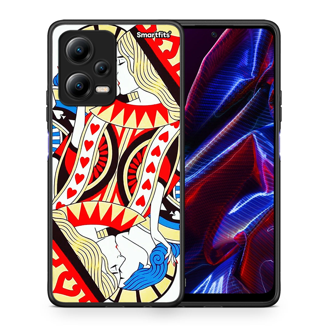 Θήκη Xiaomi Poco X5 5G Dual Card Love από τη Smartfits με σχέδιο στο πίσω μέρος και μαύρο περίβλημα | Xiaomi Poco X5 5G Dual Card Love Case with Colorful Back and Black Bezels