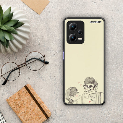 Θήκη Xiaomi Poco X5 5G Dual Carl And Ellie από τη Smartfits με σχέδιο στο πίσω μέρος και μαύρο περίβλημα | Xiaomi Poco X5 5G Dual Carl And Ellie Case with Colorful Back and Black Bezels