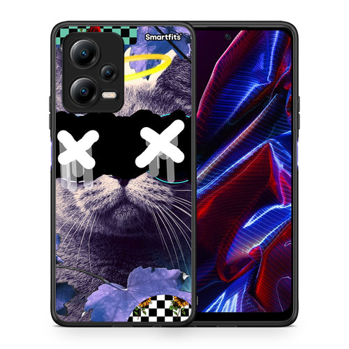 Θήκη Xiaomi Poco X5 5G Dual Cat Collage από τη Smartfits με σχέδιο στο πίσω μέρος και μαύρο περίβλημα | Xiaomi Poco X5 5G Dual Cat Collage Case with Colorful Back and Black Bezels