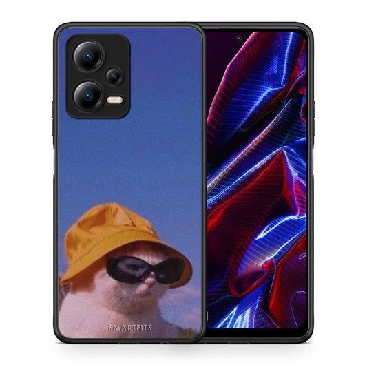 Θήκη Xiaomi Poco X5 5G Dual Cat Diva από τη Smartfits με σχέδιο στο πίσω μέρος και μαύρο περίβλημα | Xiaomi Poco X5 5G Dual Cat Diva Case with Colorful Back and Black Bezels