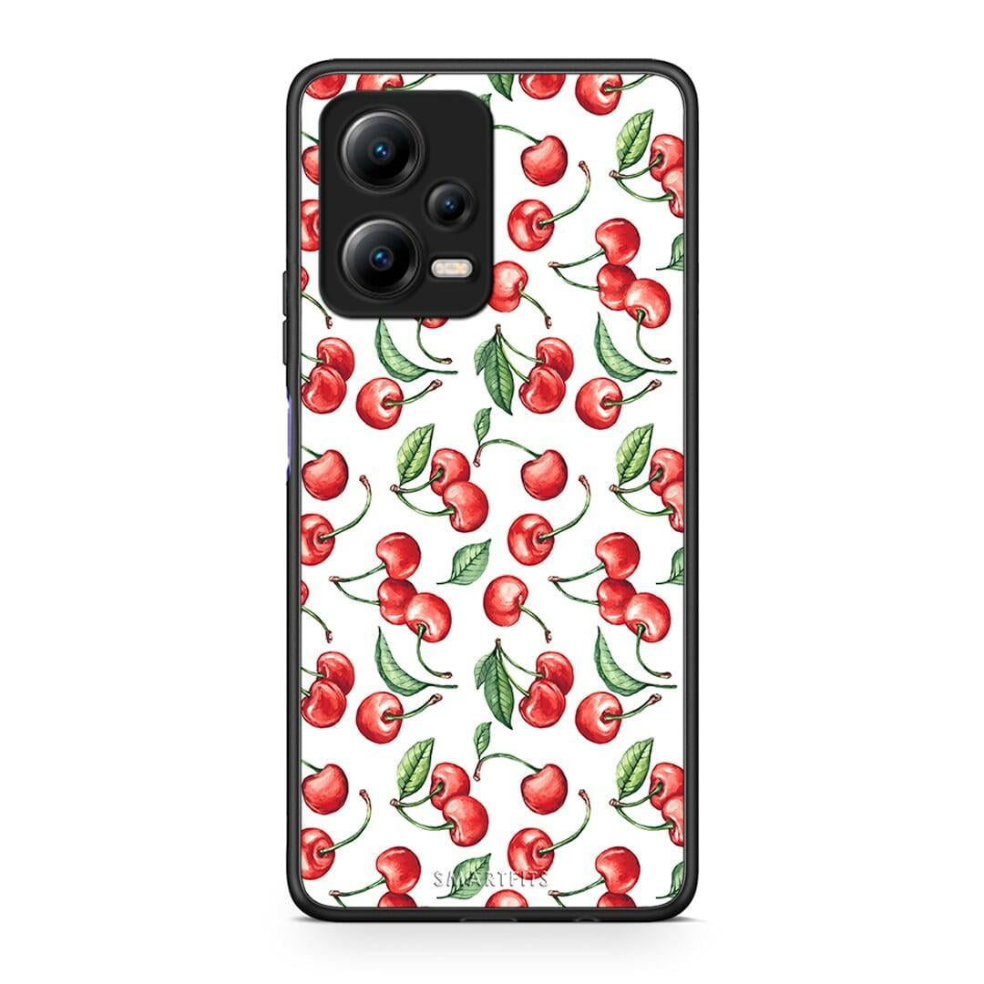 Θήκη Xiaomi Poco X5 5G Dual Cherry Summer από τη Smartfits με σχέδιο στο πίσω μέρος και μαύρο περίβλημα | Xiaomi Poco X5 5G Dual Cherry Summer Case with Colorful Back and Black Bezels