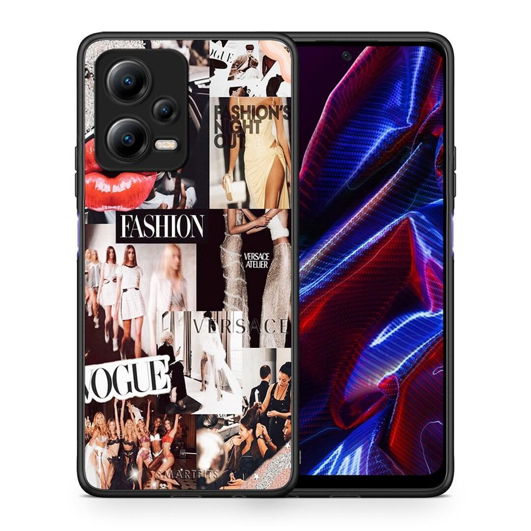Θήκη Xiaomi Poco X5 5G Dual Collage Fashion από τη Smartfits με σχέδιο στο πίσω μέρος και μαύρο περίβλημα | Xiaomi Poco X5 5G Dual Collage Fashion Case with Colorful Back and Black Bezels