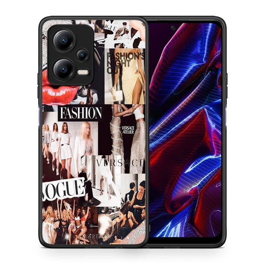Θήκη Xiaomi Poco X5 5G Dual Collage Fashion από τη Smartfits με σχέδιο στο πίσω μέρος και μαύρο περίβλημα | Xiaomi Poco X5 5G Dual Collage Fashion Case with Colorful Back and Black Bezels