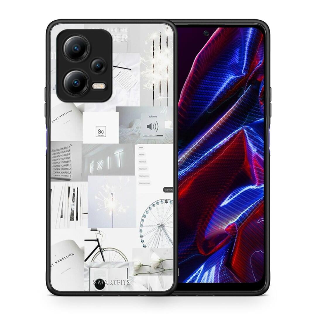 Θήκη Xiaomi Poco X5 5G Dual Collage Make Me Wonder από τη Smartfits με σχέδιο στο πίσω μέρος και μαύρο περίβλημα | Xiaomi Poco X5 5G Dual Collage Make Me Wonder Case with Colorful Back and Black Bezels