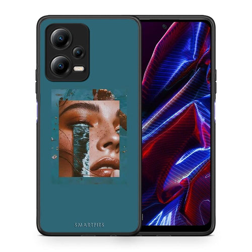 Θήκη Xiaomi Poco X5 5G Dual Cry An Ocean από τη Smartfits με σχέδιο στο πίσω μέρος και μαύρο περίβλημα | Xiaomi Poco X5 5G Dual Cry An Ocean Case with Colorful Back and Black Bezels