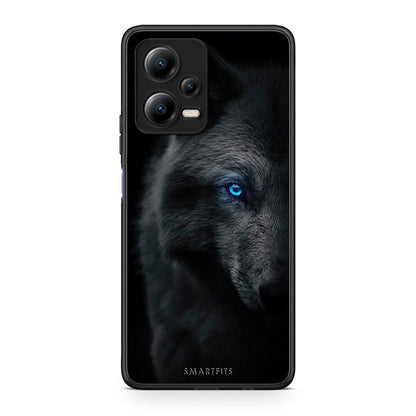 Θήκη Xiaomi Poco X5 5G Dual Dark Wolf από τη Smartfits με σχέδιο στο πίσω μέρος και μαύρο περίβλημα | Xiaomi Poco X5 5G Dual Dark Wolf Case with Colorful Back and Black Bezels