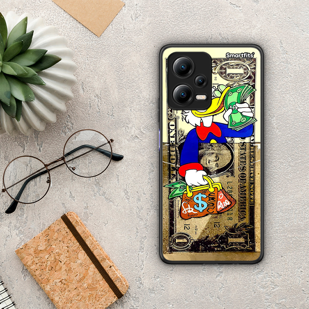 Θήκη Xiaomi Poco X5 5G Dual Duck Money από τη Smartfits με σχέδιο στο πίσω μέρος και μαύρο περίβλημα | Xiaomi Poco X5 5G Dual Duck Money Case with Colorful Back and Black Bezels