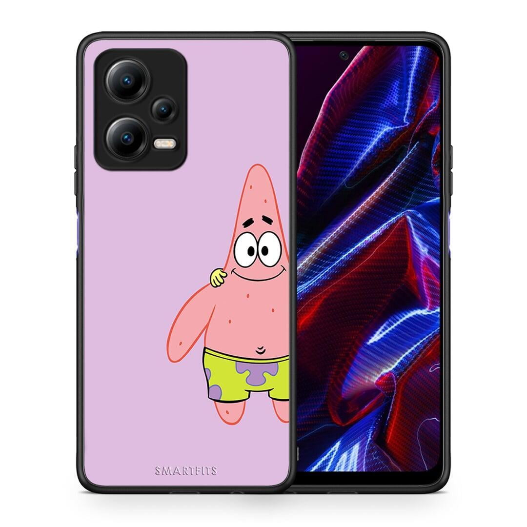 Θήκη Xiaomi Poco X5 5G Dual Friends Patrick από τη Smartfits με σχέδιο στο πίσω μέρος και μαύρο περίβλημα | Xiaomi Poco X5 5G Dual Friends Patrick Case with Colorful Back and Black Bezels