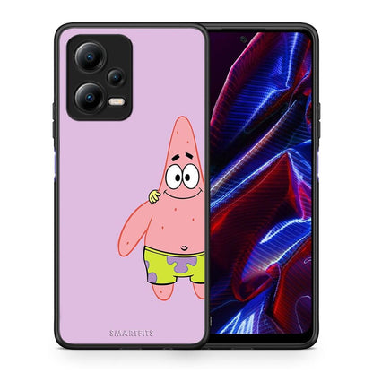 Θήκη Xiaomi Poco X5 5G Dual Friends Patrick από τη Smartfits με σχέδιο στο πίσω μέρος και μαύρο περίβλημα | Xiaomi Poco X5 5G Dual Friends Patrick Case with Colorful Back and Black Bezels