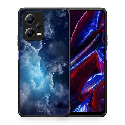 Θήκη Xiaomi Poco X5 5G Dual Galactic Blue Sky από τη Smartfits με σχέδιο στο πίσω μέρος και μαύρο περίβλημα | Xiaomi Poco X5 5G Dual Galactic Blue Sky Case with Colorful Back and Black Bezels